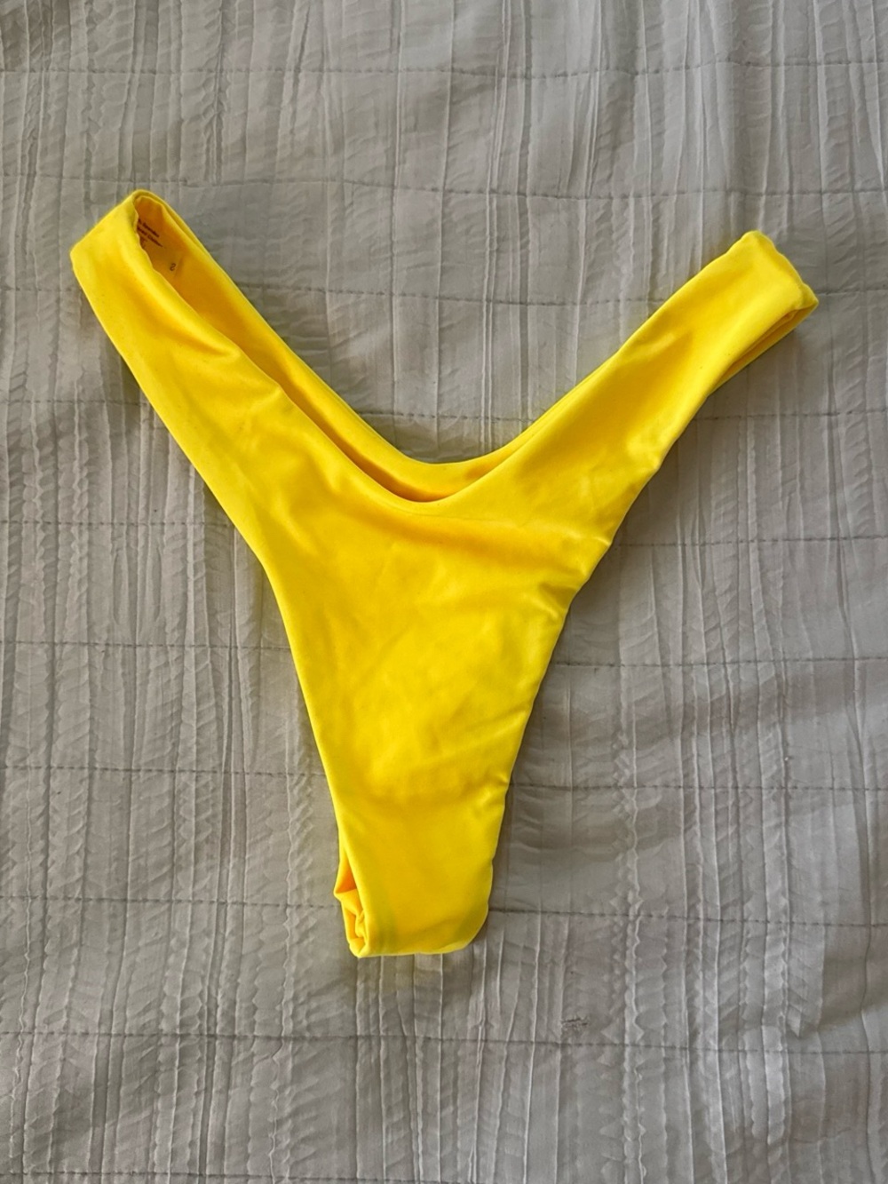SHEIN Bright Yellow High-Cut Bikini Bottom